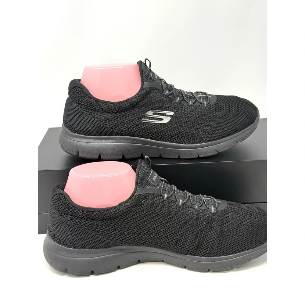Skechers Sneakers Womens 9.5 Wide Black Shoes Summits Cool Classics 149206W